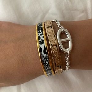 Guaranteed Authentic Hermes Enamel GHW Bangle